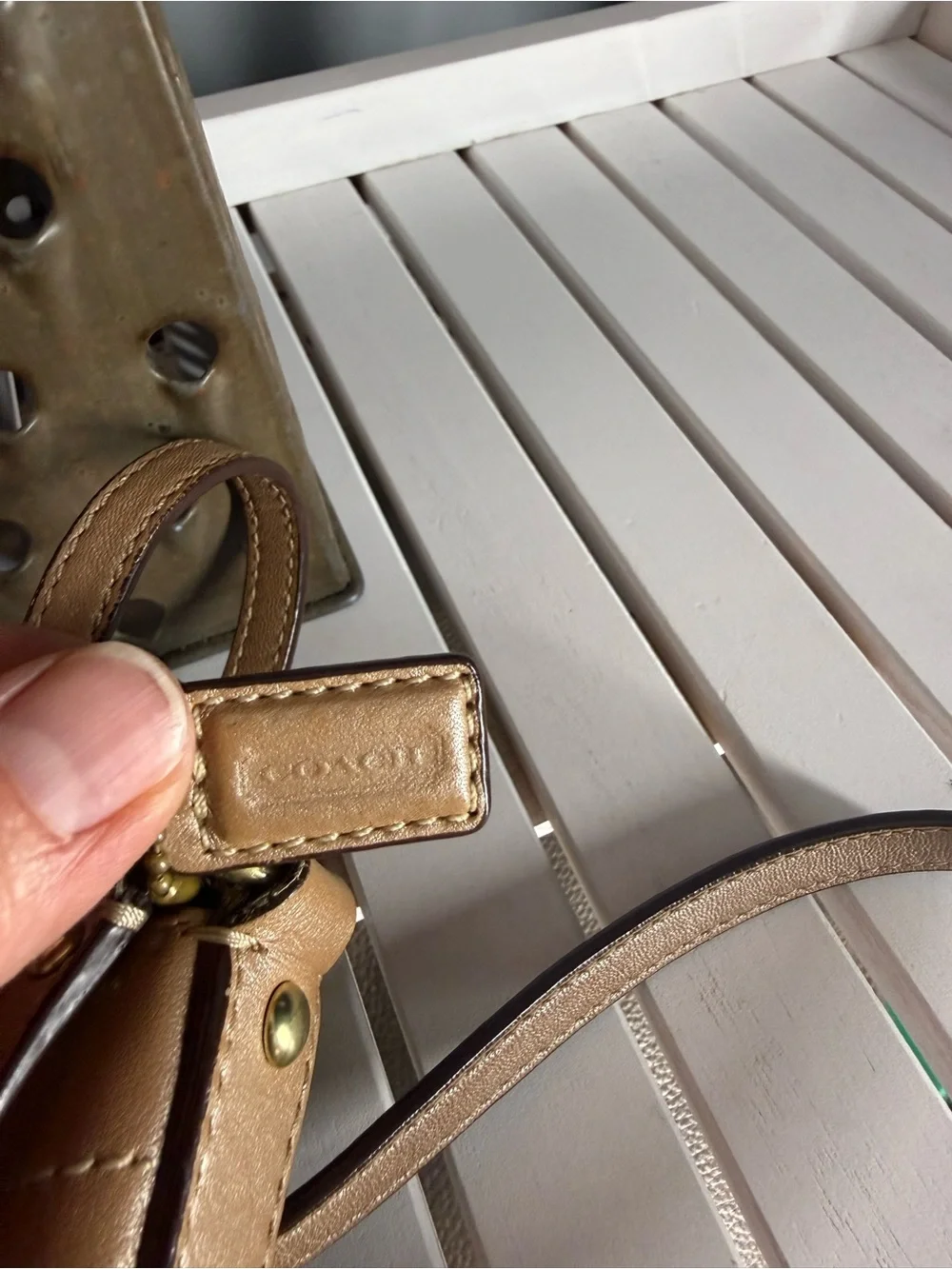 Coach Authentic Ashley Rose Gold / Bronze Leather Shoulder /Crossbody Purse EUC